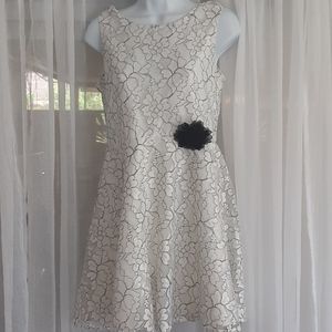 Cream and black lace Formal Dress